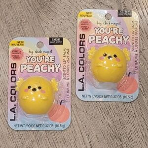 2 LA Colors You're Peachy Lip Balm Chicks